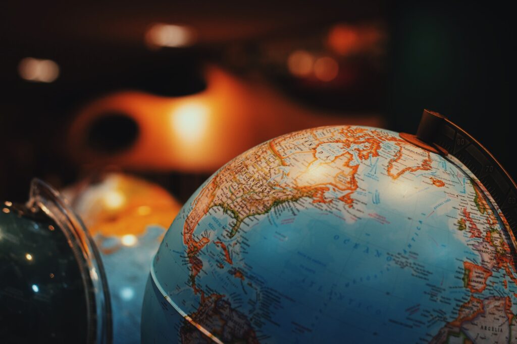 globus mit ländern der welt